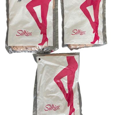 Silkies Knee-Hi Off Black & Jet Black Knee-Highs New Lot of 3 - READ!